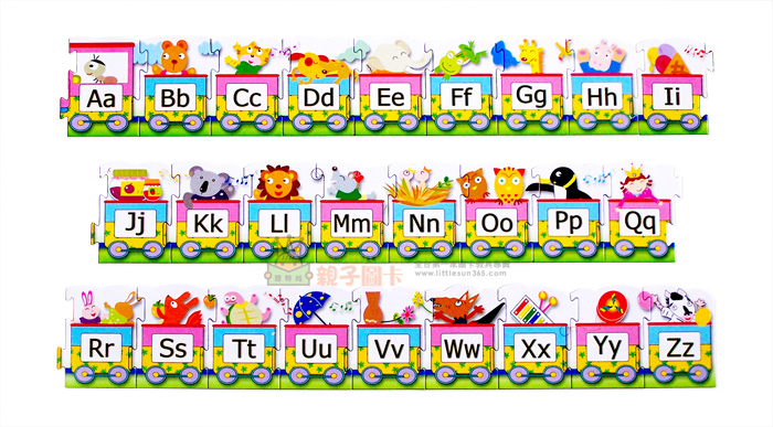 理特尚,火車拼圖,幼兒認知,幼兒學ABC,學ABC大小寫,圖像認知,幼兒語言表達